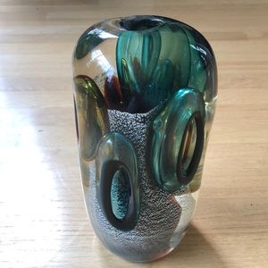 Vase Vintage Glass 9” tall